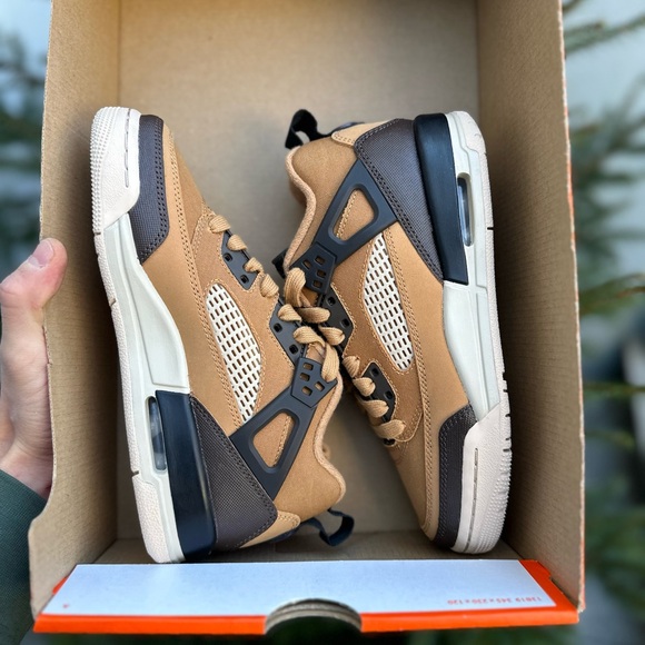 Kids shoes Jordan Spizike Low Flax Baroque Brown brand new 3,5Y size - Picture 4 of 7